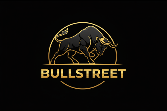 Crea un logo con scritto Bullstreet con il toro dietro nero e oro deve essere molto bello e che attira subito l’attenzione
