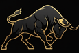 Toro con dettagli oro senza cornice1