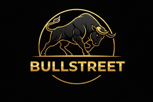 Crea un logo con scritto Bullstreet con il toro dietro nero e oro deve essere molto bello e che attira subito l’attenzione 